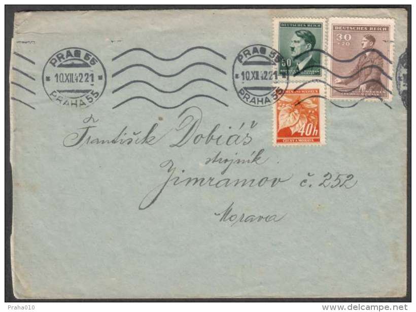 BuM1586 - (1942) Prag 55 - Praha 55 (stamp: Birthday Fuehrer Adolf Hitler) - Briefe U. Dokumente