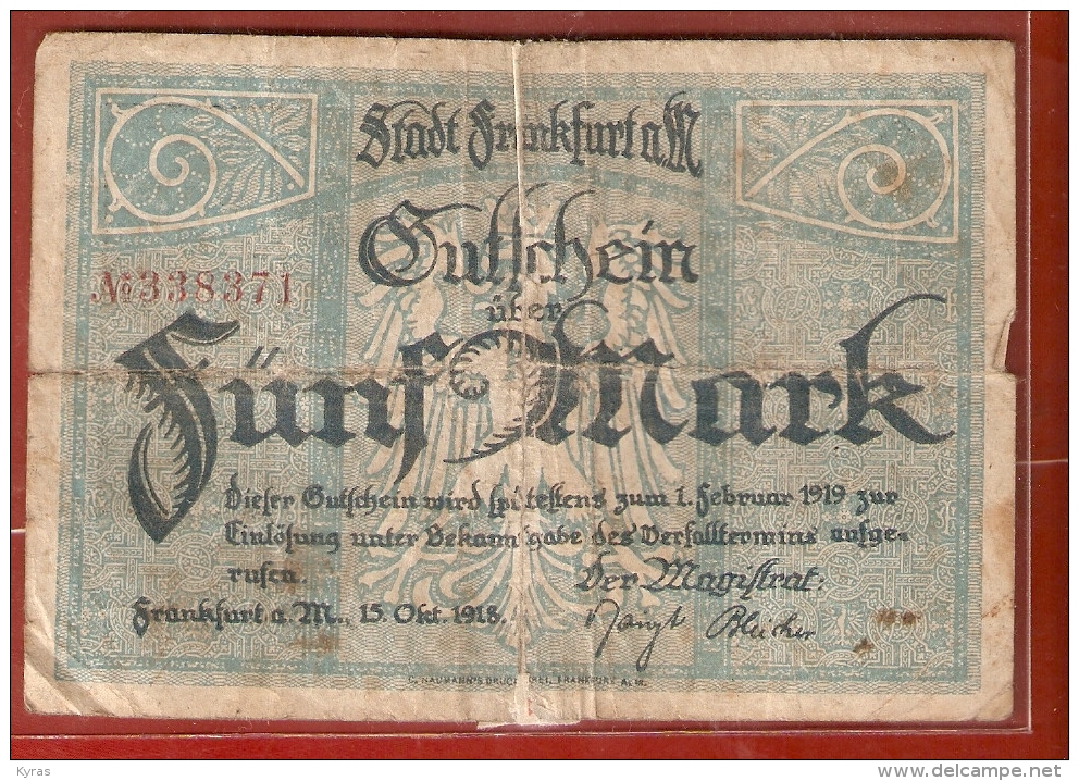 ALLEMAGNE 5 MARK   Février 1919 - Deutsche Golddiskontbank