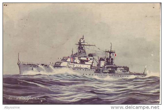 Croiseur De 2e Classe "MARSEILLAISE" Lancé En 1935 - L. HAFFNER - D2 - Warships