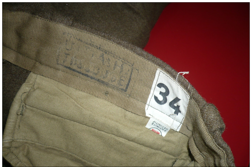 marine  veste+deux  pantalons  francaise militaria 1945/1960