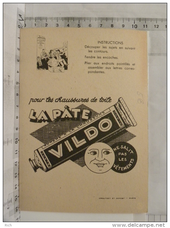 Chromo Publicité Sujet à Découper, Illustrateur Edouard Bernard, VILDO Pour Chaussures De Toile - Advertising