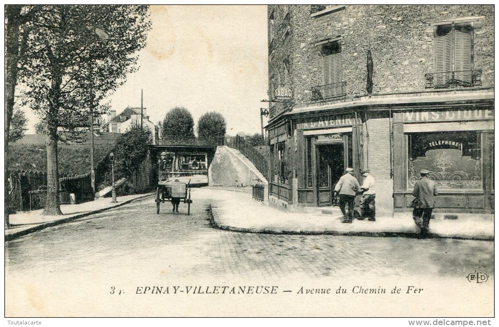 CPA 93 EPINAY VILLETANEUSE AVENUE DU CHEMIN DE FER - Villetaneuse