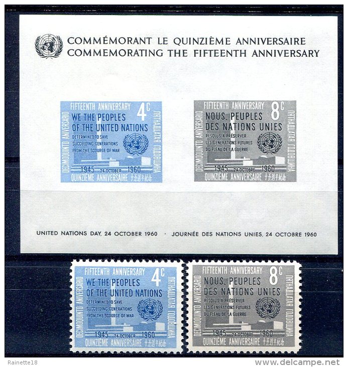 Nations Unies                           Bloc  2 ** +  80/81 ** - Blocks & Sheetlets