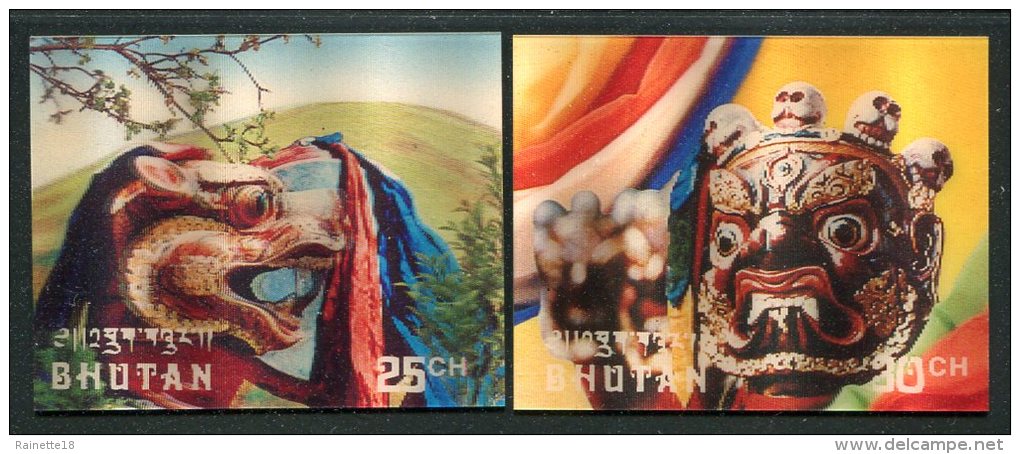Bhoutan             495/496  **   Masques    Impression En 3 D - Bhoutan