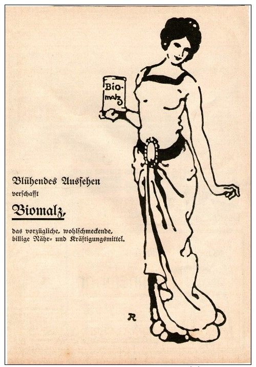 Original-Werbung/Inserat/ Anzeige 1913 - 1/1 SEITE - BIOMALZ / RÜCKSEITE MERCEDES/ERNEMANN/LIEBIG'S -ca.190 X 280 Mm - Werbung