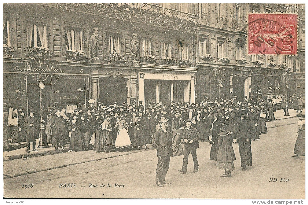 CPA 75 PARIS IIème RUE DE LA PAIX SUPERBE ANIMATION §§§§§§§§§§§ - District 02