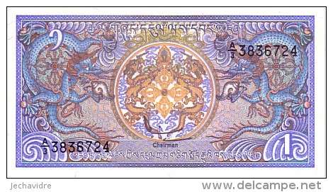 BHOUTAN  1  Ngultrum Emission De 1986    Pick 12          ***** BILLET  NEUF ***** - Bhutan