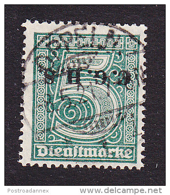 Upper Silesia, Scott #O39, Used, German Stamp Overprinted, Issued 1920 - Autres & Non Classés