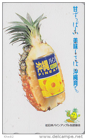 Télécarte Japon - Fruit ANANAS - PINEAPPLE Fruits Japan Phonecard - Obst Telefonkarte - 114 - Lebensmittel