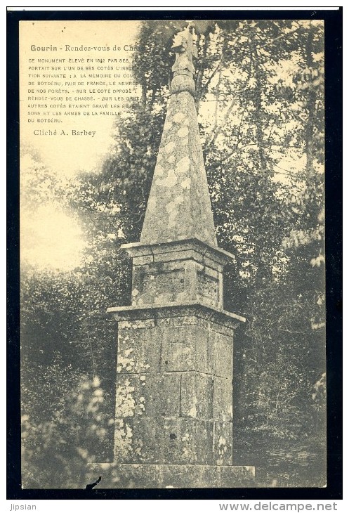 Cpa  Du 56  Gourin  Rendez-vous De Chasse Monument   HDK4 - Gourin