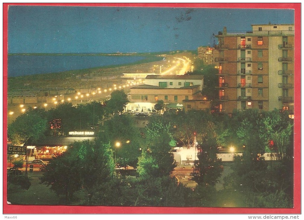 CARTOLINA VG ITALIA - RIMINI - Spiaggia - Notturno - 10 X 15 - ANNULLO RIMINI 1968 - Rimini