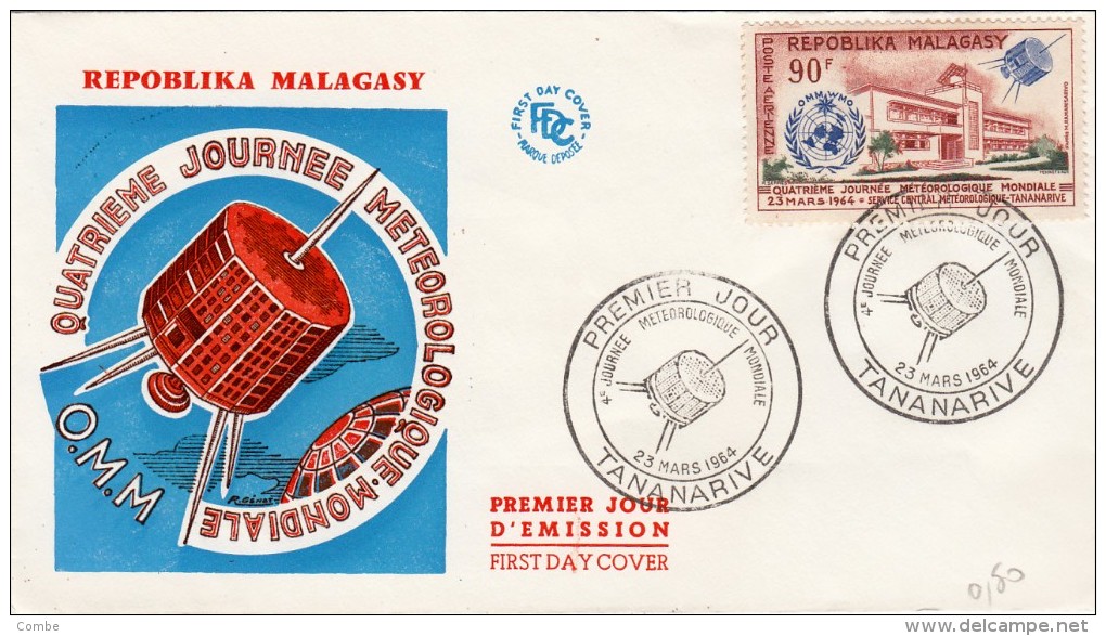 1964,  LETTRE FDC MADAGASCAR OMM METEO/5380 - Madagascar (1960-...)