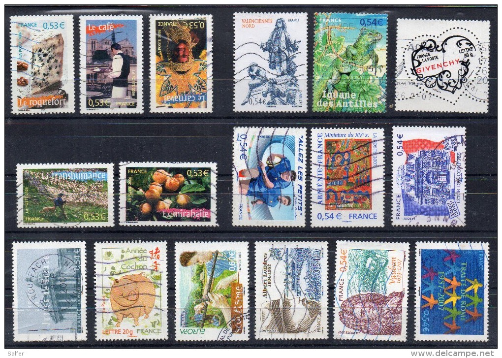 FRANCE  17 Timbres Oblitèrés / Used - Collections