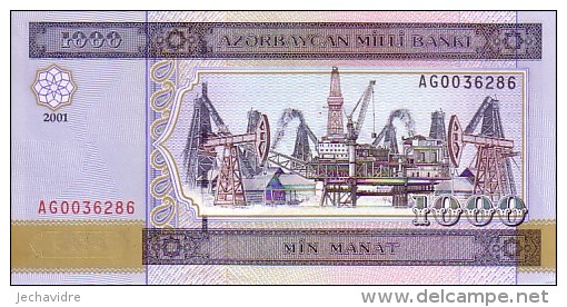 AZERBAÏDJAN   1 000 Manat  Daté De 2001   Pick 23       ***** BILLET  NEUF ***** - Azerbaigian