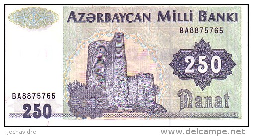 AZERBAÏDJAN   250 Manat  Emission De 1992  Pick 13 B         ***** BILLET  NEUF ***** - Aserbaidschan