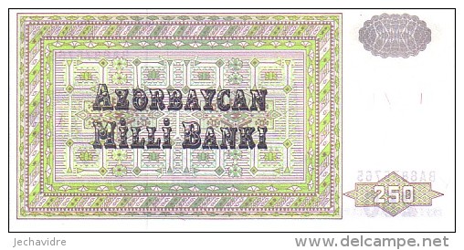 AZERBAÏDJAN   250 Manat  Emission De 1992  Pick 13 B         ***** BILLET  NEUF ***** - Azerbaigian