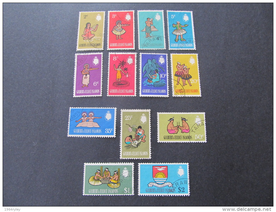 GILBERT & ELLICE ISLANDS -1968 Definitive Set (Missing 2 Issues)  - Scott 136-142, 144-149, Mi & Yv 131-137, 139-144 - Gilbert & Ellice Islands (...-1979)