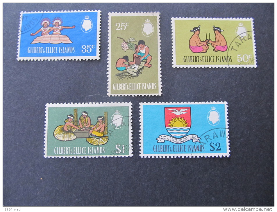 GILBERT & ELLICE ISLANDS -1968 Definitive Set (Missing 2 Issues)  - Scott 136-142, 144-149, Mi & Yv 131-137, 139-144 - Gilbert & Ellice Islands (...-1979)