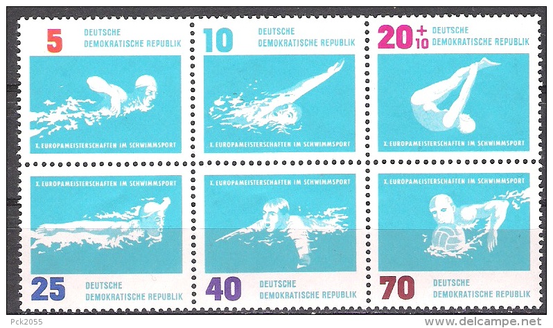 DDR 1962 MiNr.907-912 Sechserblock ** Postfrisch  ( 1715 ) - Ungebraucht