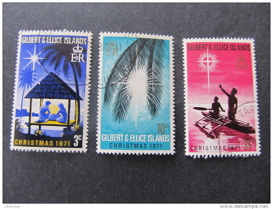 GILBERT & ELLICE ISLANDS -1971 Christmas - Scott  190/192, Mi & Yv 185/187 - Gilbert & Ellice Islands (...-1979)