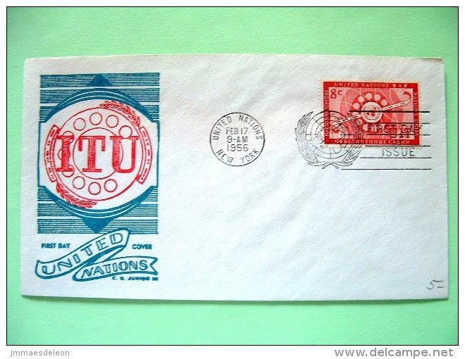 United Nations - New York 1956 FDC Cover - Telecomunications - ITU - Cartas & Documentos