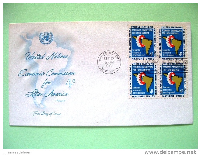 United Nations - New York 1961 FDC Cover - Cogwheel And Map - Economic Comission For Latin America - Storia Postale