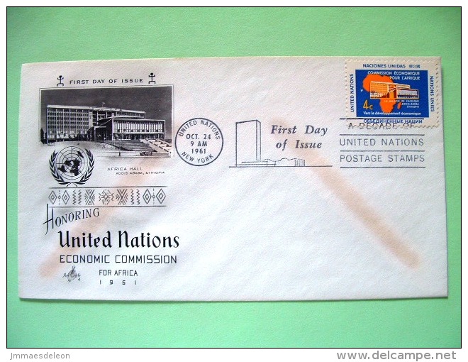 United Nations - New York 1961 FDC Cover - Addis Ababa Building And Map - Economic Comission For Africa - - Storia Postale