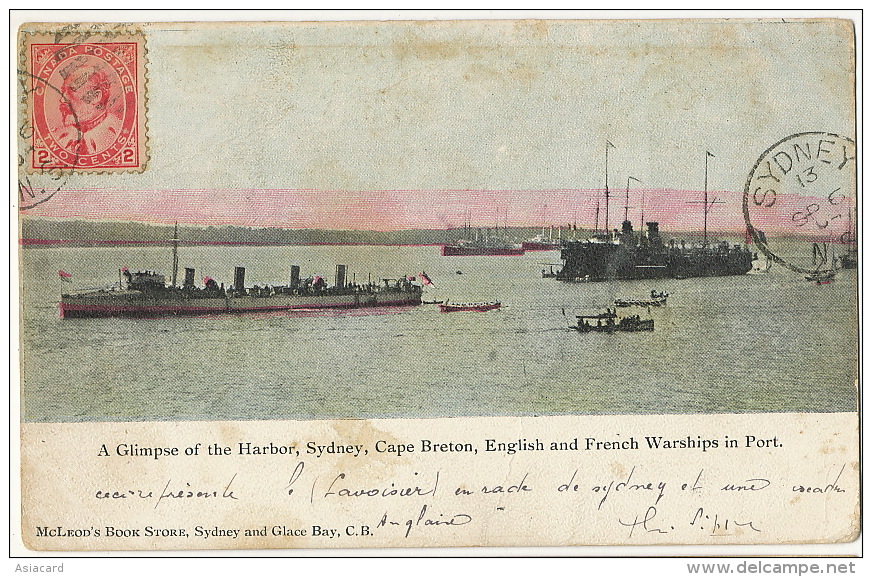 A Glimpse Of Sydney Harbor , Cape Breton, English And French Warships Edit Mc Leods Tax - Andere & Zonder Classificatie