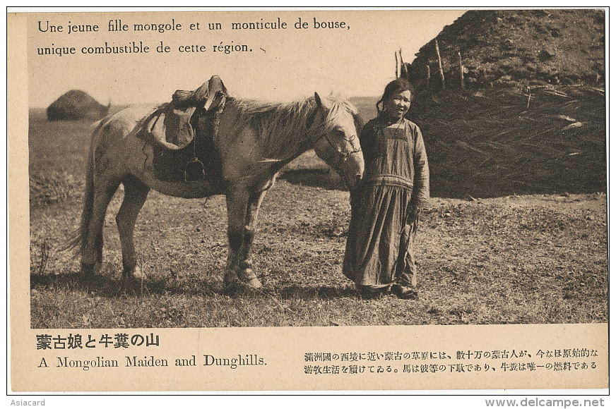 A Mongolian Maiden And Dunghills Bouse Combustible - Mongolia