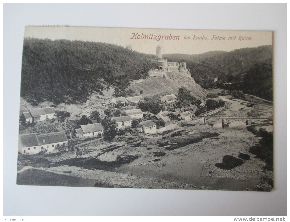 AK / Bildpostkarte 1910er Jahre Kolmitzgraben Bei Raabs, Totale Mit Ruine Verlag Anton Kirchberger - Raabs An Der Thaya