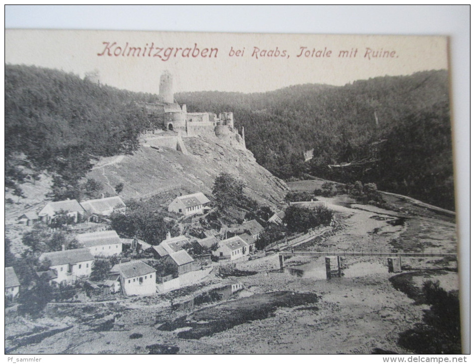 AK / Bildpostkarte 1910er Jahre Kolmitzgraben Bei Raabs, Totale Mit Ruine Verlag Anton Kirchberger - Raabs An Der Thaya