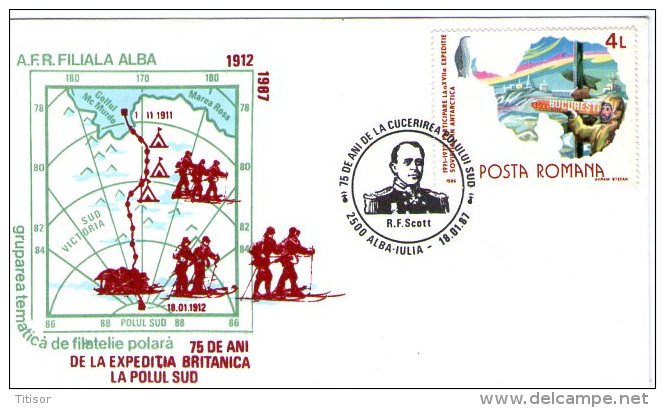 R.f. Scott 75 Years Of Death.  Alba Iulia 1987. - Polar Explorers & Famous People