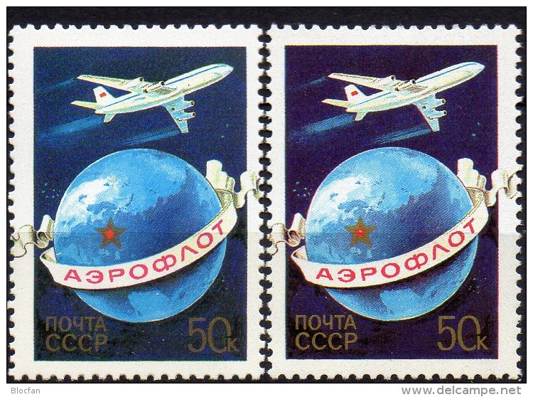 Abart AEROFLOT 1983 Sowjetunion 5247 A+b Aus Block 161 ** 6€ Erde Bloque Hojita M/s Airplanes Bloc Stamp Bf USSR CCCP SU - Errors & Oddities
