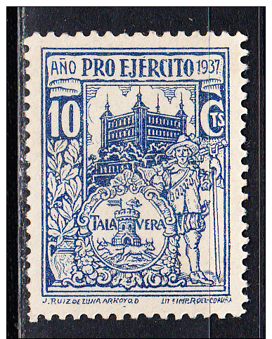 TALAVERA.1937.PRO EJERCITO .10 CTS.AZUL.NUEVO.SES 742 - Emissions Nationalistes