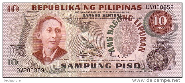 PHILIPPINES  10  Piso  Emission De 1978    Pick 161 A           ***** BILLET NEUF ***** - Filippine
