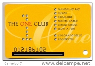 The One Club Casinos,  U.S.A. Older Used  Slot Card, Theone-1 - Cartes De Casino