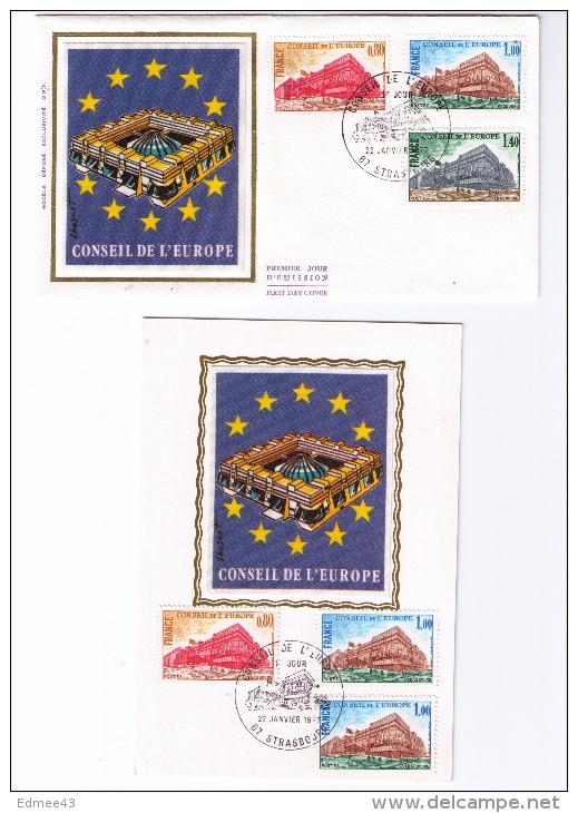 Superbe Lot De 6 Documents Philatéliques Premier Jour, Conseil De L´Europe, Strasbourg, 1977, 1978 Et 1980 - EU-Organe