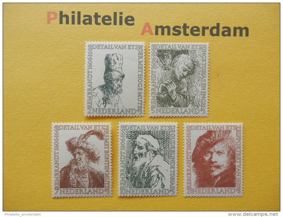 Netherlands 1956, REMBRANDT / ZOMERZEGELS / ARTS: Mi 672-76, NVPH 671-75, ** - Rembrandt