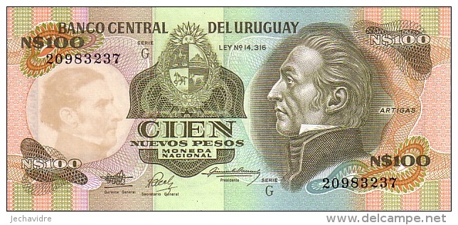 URUGUAY  100 Nuevos Pesos   Emission De 1987   Pick 62 A            ***** BILLET NEUF ***** - Uruguay