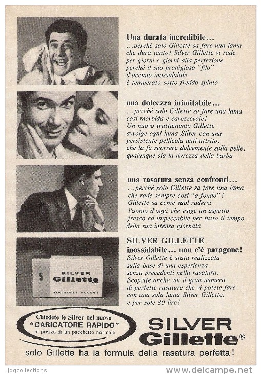 # GILLETTE BLADES 1950s Advert Pubblicità Publicitè Reklame Lamette Rasoio Lames Rasoir Cuchillas Klingen - Rasierklingen