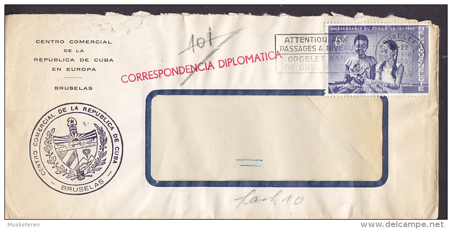 Belgium CENTROO COMERCIAL DE CUBA, BRUXELLES 1960 Cover Brief CORRESPONDENCIA DIPLOMATICA - Briefe U. Dokumente