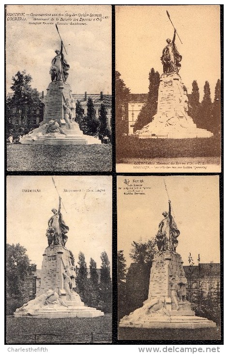 COURTRAI - KORTRIJK - 4 X VERSCHILLENDE EDITIE MONUMENT DES EPERONS D'OR - Kortrijk