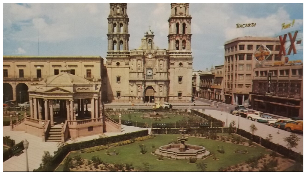 1950s MEXICO Delfino Oliva PC, Jardin Hidalgo Y Catedral - San Luis Potosi Cathedral &amp; Square, Bacardi Rum &amp; XX - Mexico