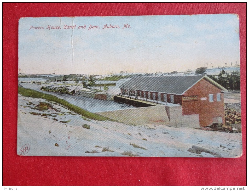 - Maine > Auburn Power House Canal & Dam  Ca 1910 Not Mailed  Ref 1238 - Auburn