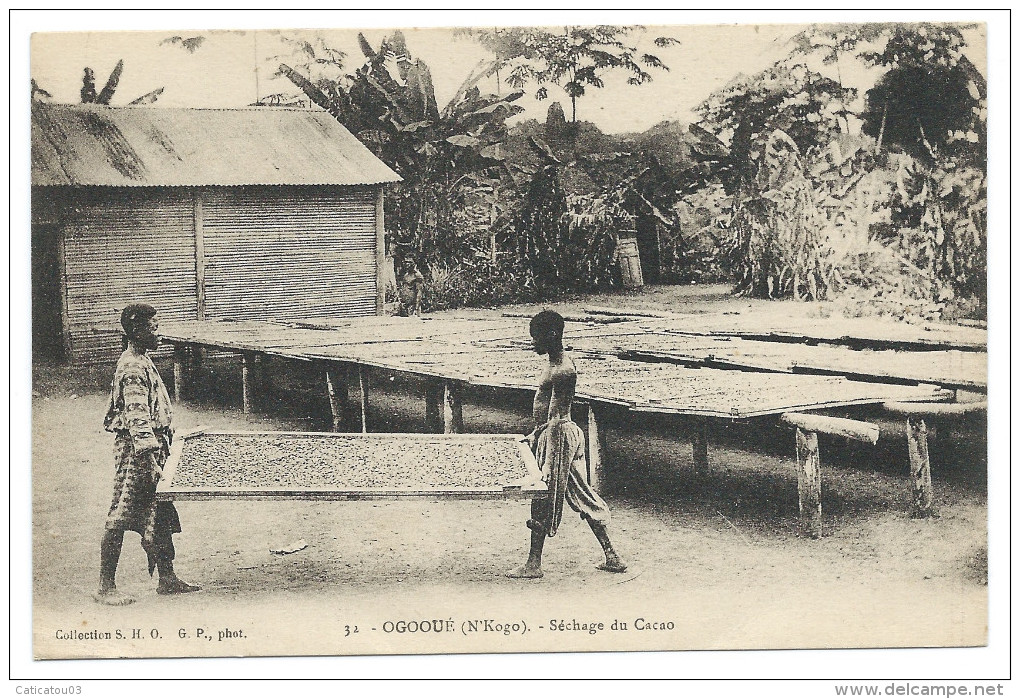OGOOUÉ (Gabon)  N'KOGO - Séchage Du Cacao - Animée - Gabon