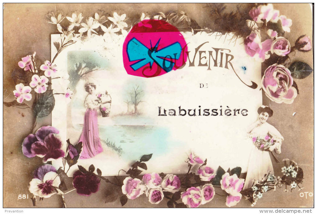 Souvenir De LABUISSIERE - Superbe Carte Colorée - Merbes-le-Chateau