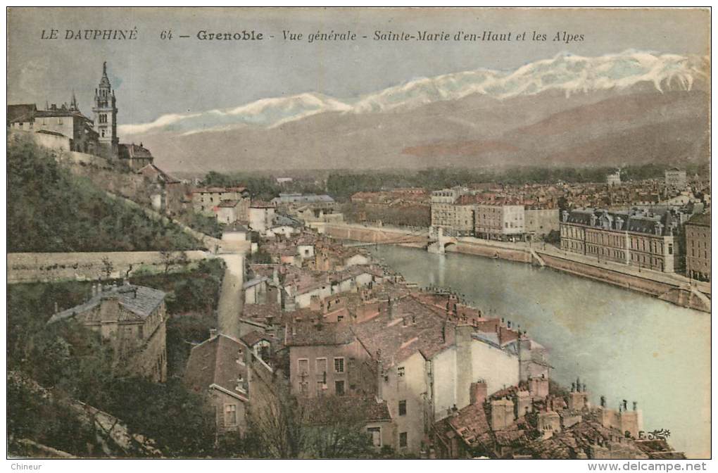 GRENOBLE VUE GENERALE SAINTE MARIE D'EN HAUT CARTE COLORISEE - Grenoble