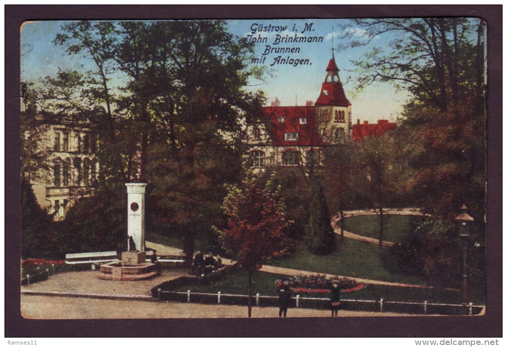 AK GÜSTROW - Brinkmann Brunnen Mit Anlagen Ca 1920 - Guestrow