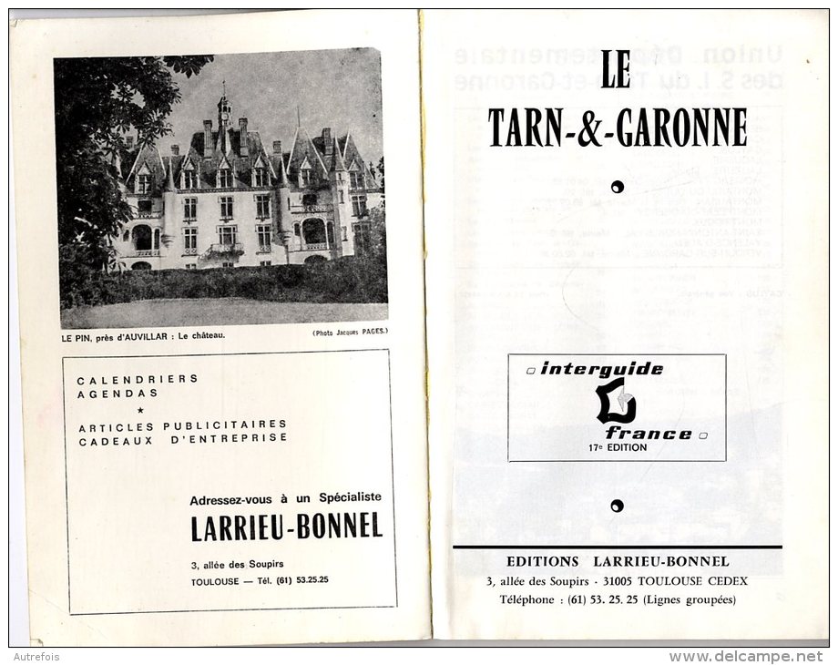 TARN ET GARONNE  -  INTERGUIDE FRANCE  -  1976  -  143 PAGES - Midi-Pyrénées