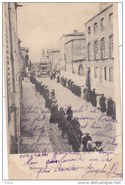 ENNEZAT,  Procession De La Fête Dieu, Circulée - Ennezat